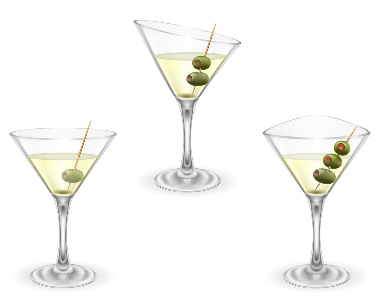 martini coquetel alcoólico beber vidro vetor ilustração isolado em branco fundo