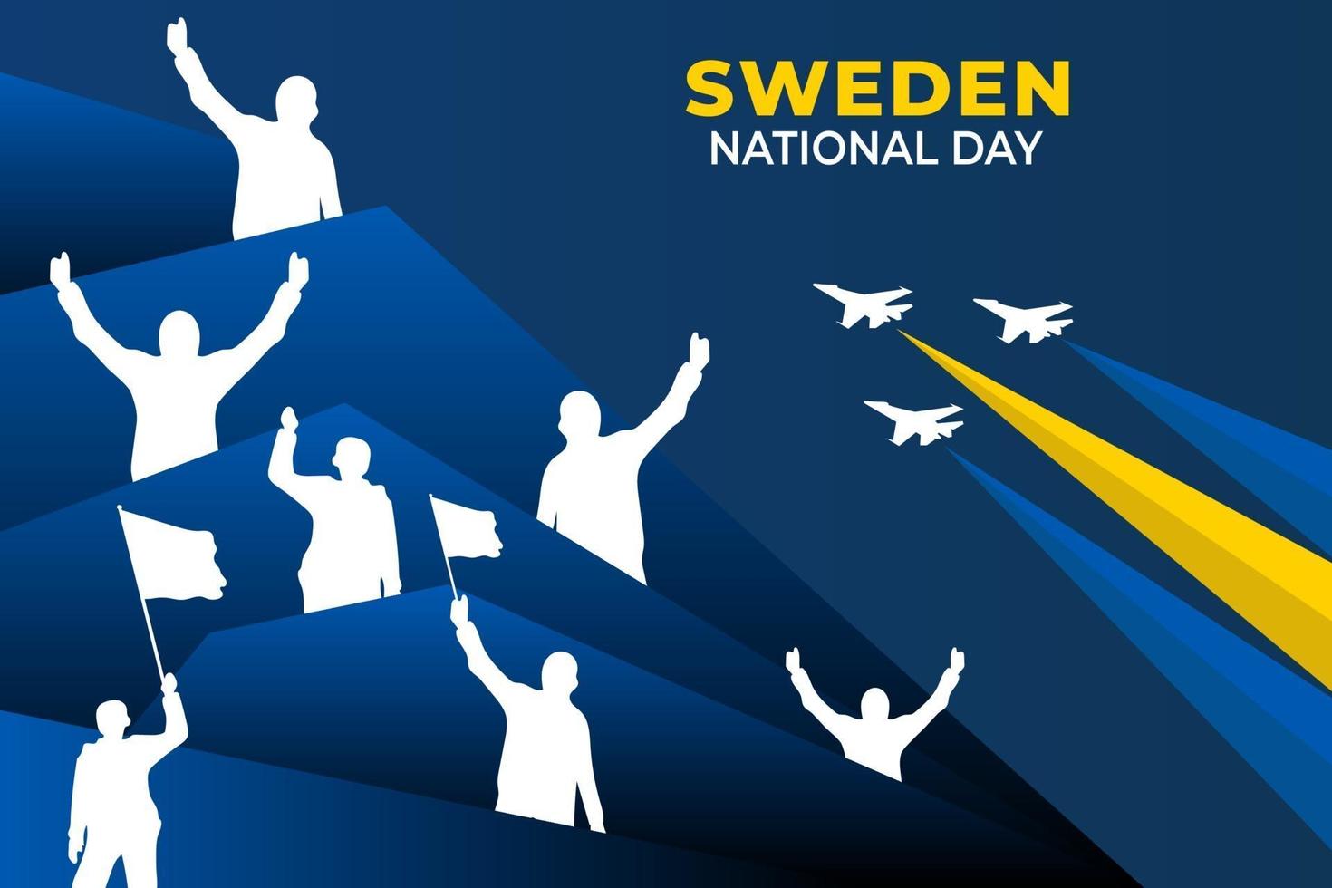 dia nacional da suécia. comemorado anualmente em 6 de junho na Suécia. feliz feriado nacional da liberdade. bandeira da Suécia. design de cartaz patriótico. vetor