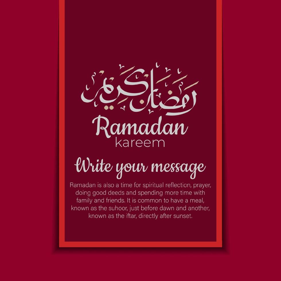 caligrafia árabe ramadan kareem com ornamentos islâmicos tradicionais. ilustração vetorial vetor