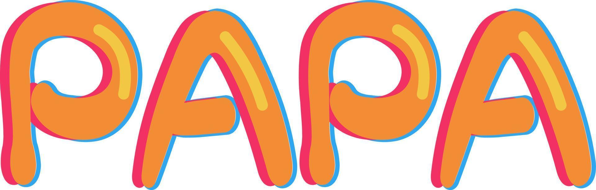 desenho animado palavra papai letras texto tipografia vetor