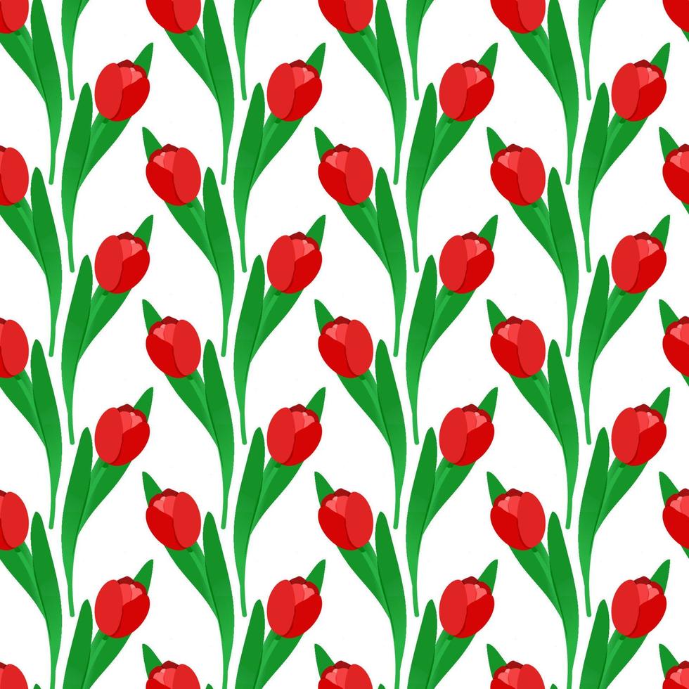 desatado padronizar com vermelho tulipas vetor ilustração