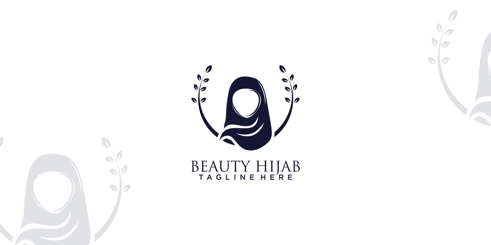 beleza hijab loja logotipo ícone idéia para o negócio vetor