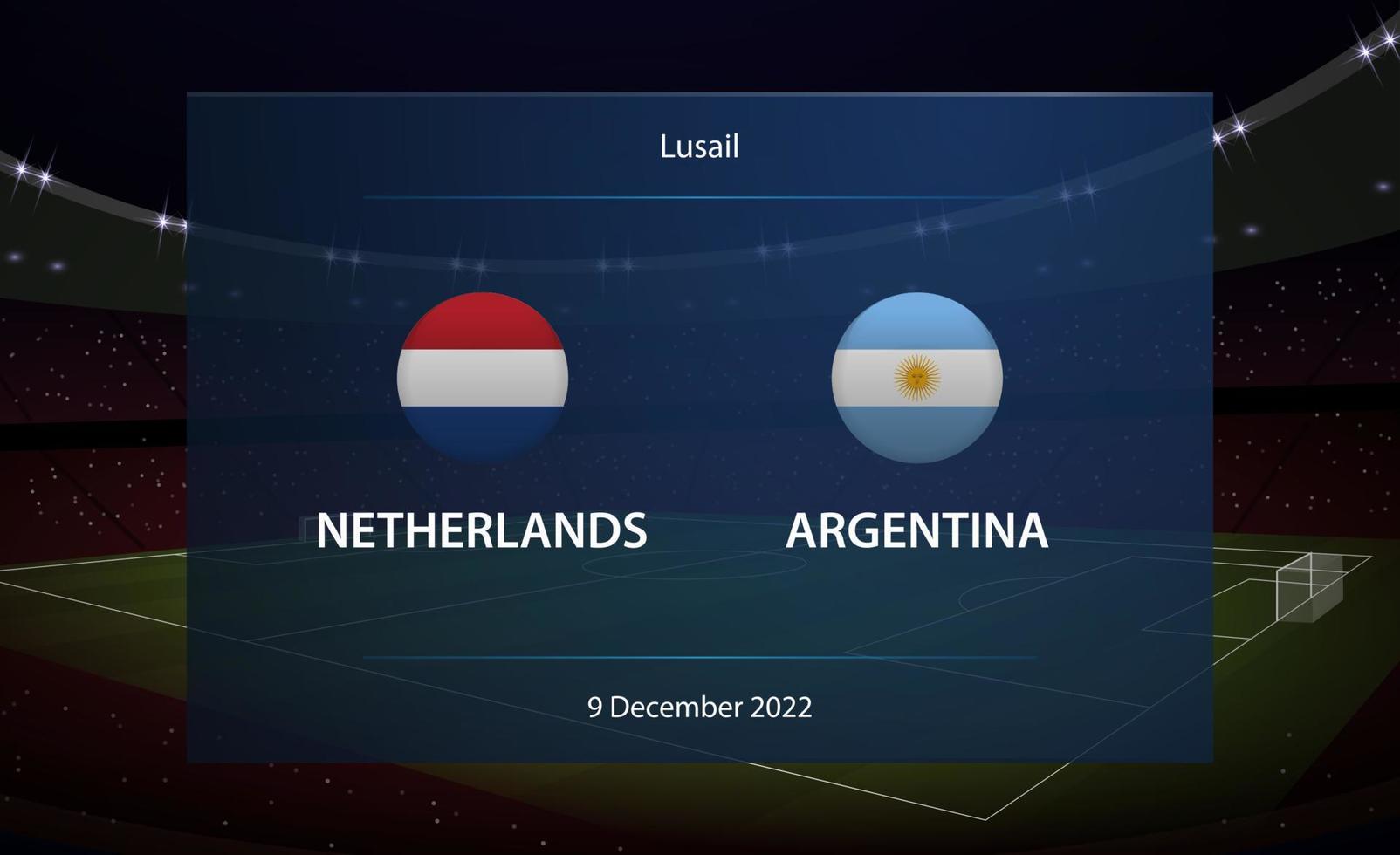 Países Baixos vs Argentina. futebol placar transmissão gráfico vetor