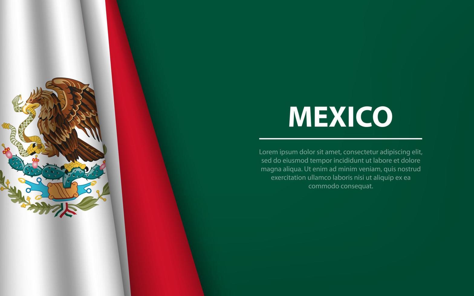 onda bandeira do México com copyspace fundo. vetor