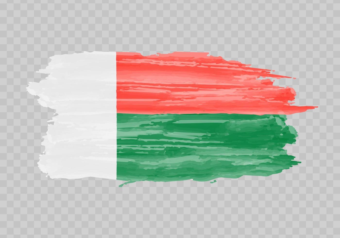 aguarela pintura bandeira do Madagáscar vetor