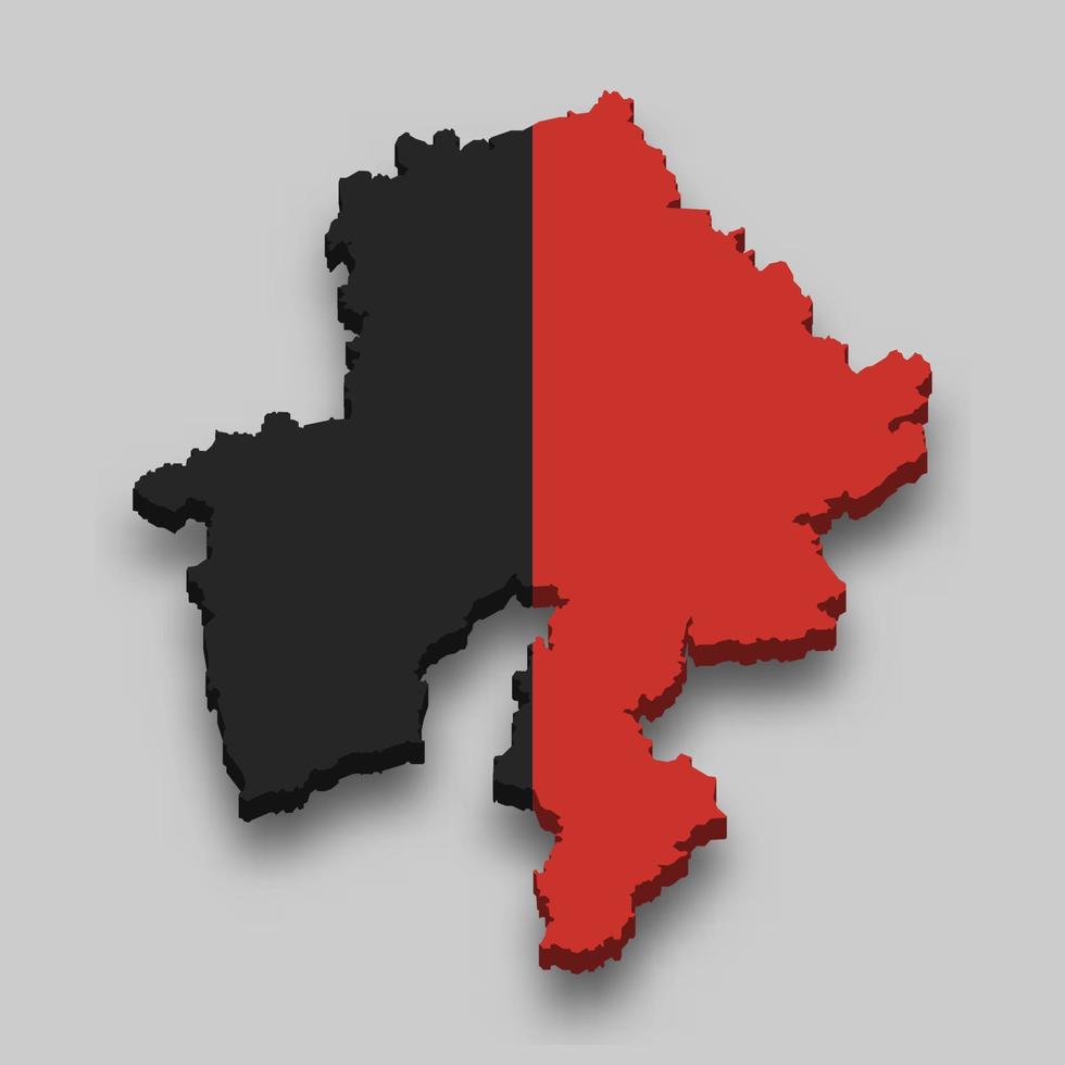 3d isométrico mapa do namur é uma região do Bélgica vetor