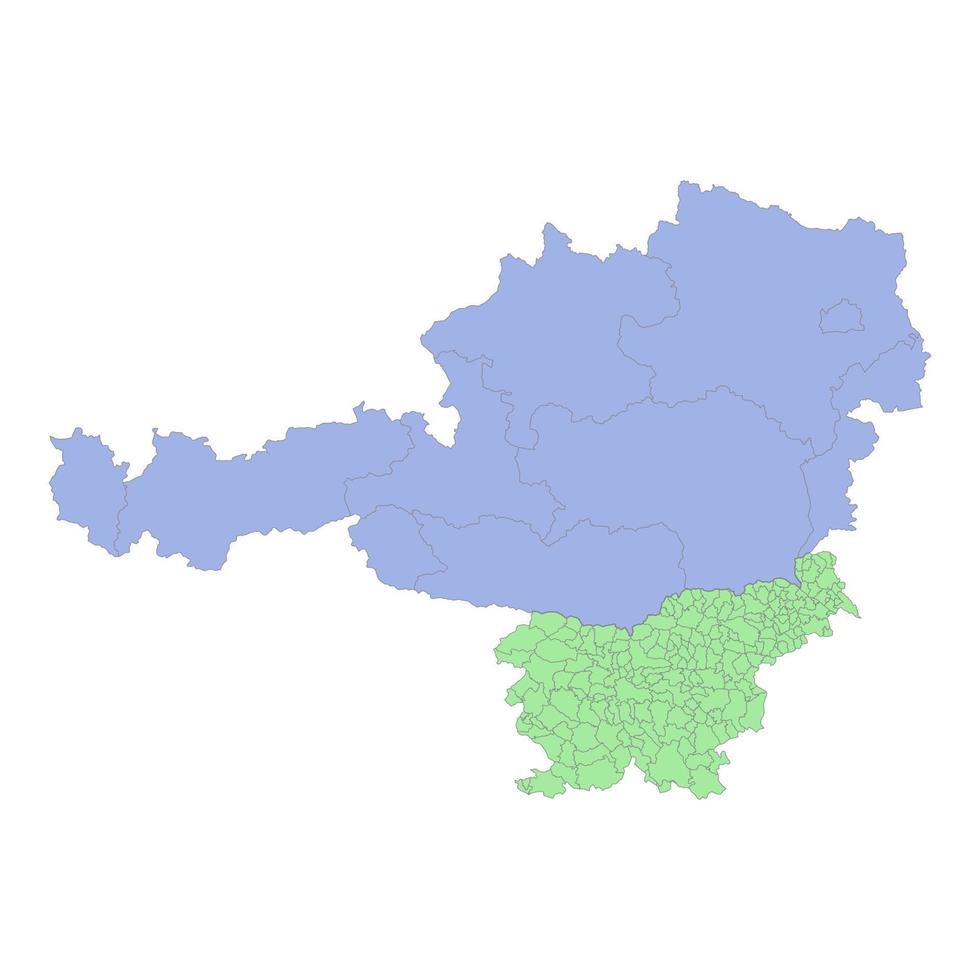 Alto qualidade político mapa do Áustria e eslovénia com fronteiras vetor