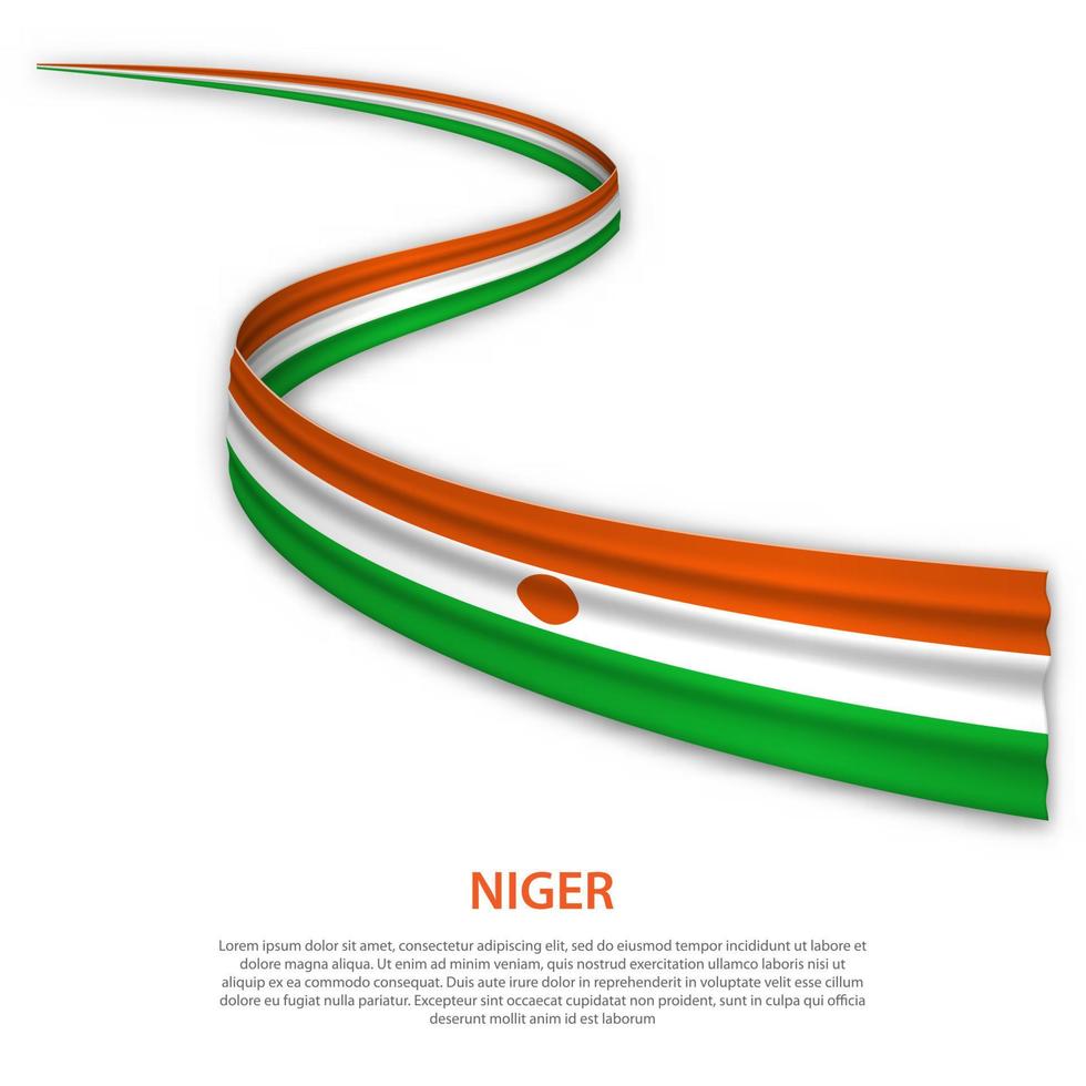 acenando a fita ou banner com bandeira do niger vetor