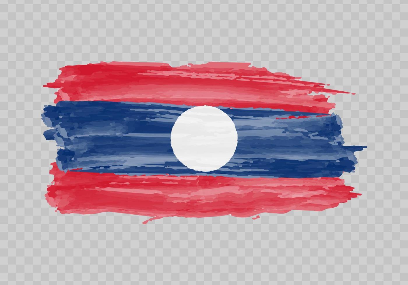 aguarela pintura bandeira do Laos vetor