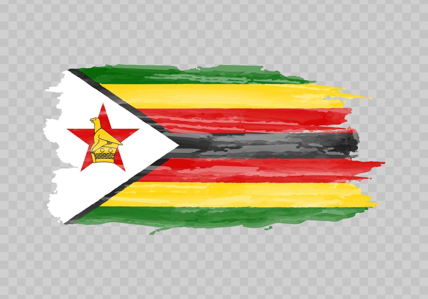 aguarela pintura bandeira do Zimbábue vetor