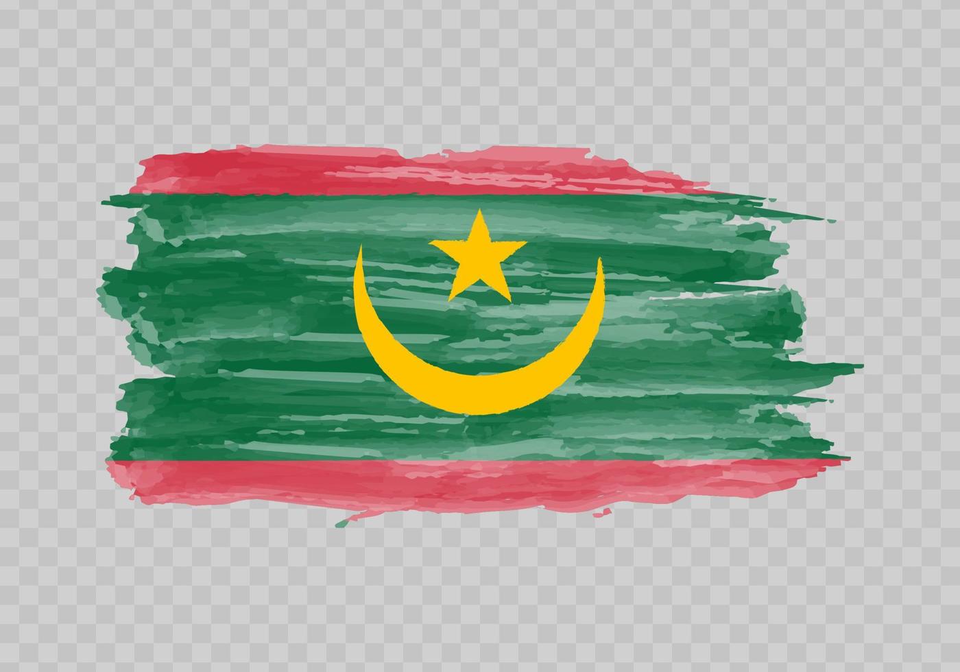 aguarela pintura bandeira do Mauritânia vetor