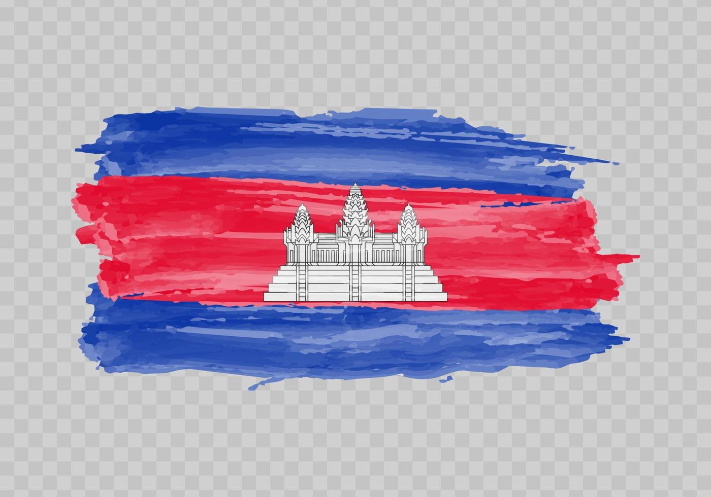 aguarela pintura bandeira do Camboja vetor