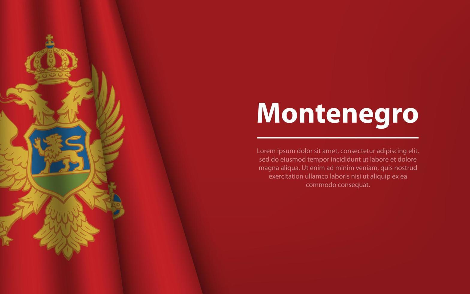 onda bandeira do Montenegro com copyspace fundo. vetor