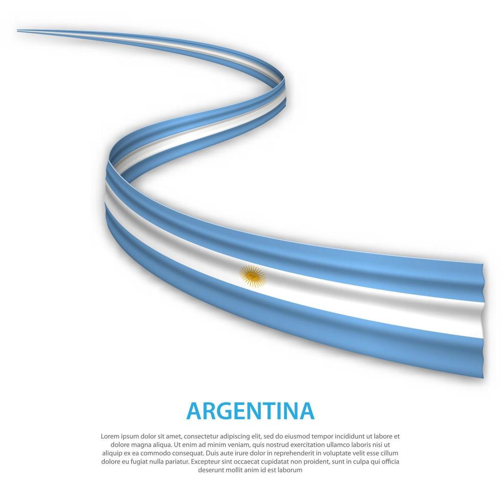 acenando a fita ou banner com bandeira da argentina vetor