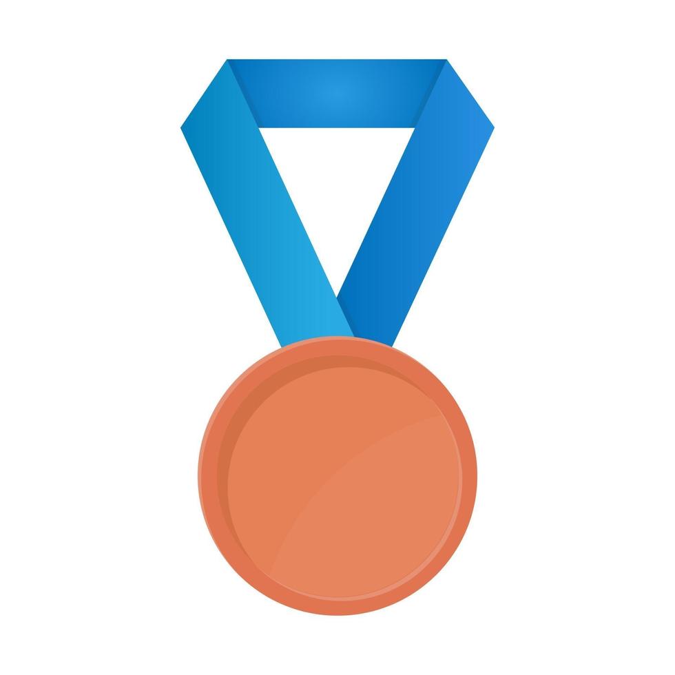 ilustração simples da medalha de bronze com fitas para os vencedores vetor