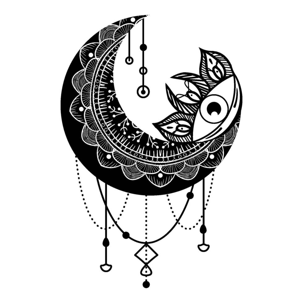 símbolo do contorno dos olhos de lua crescente vetor