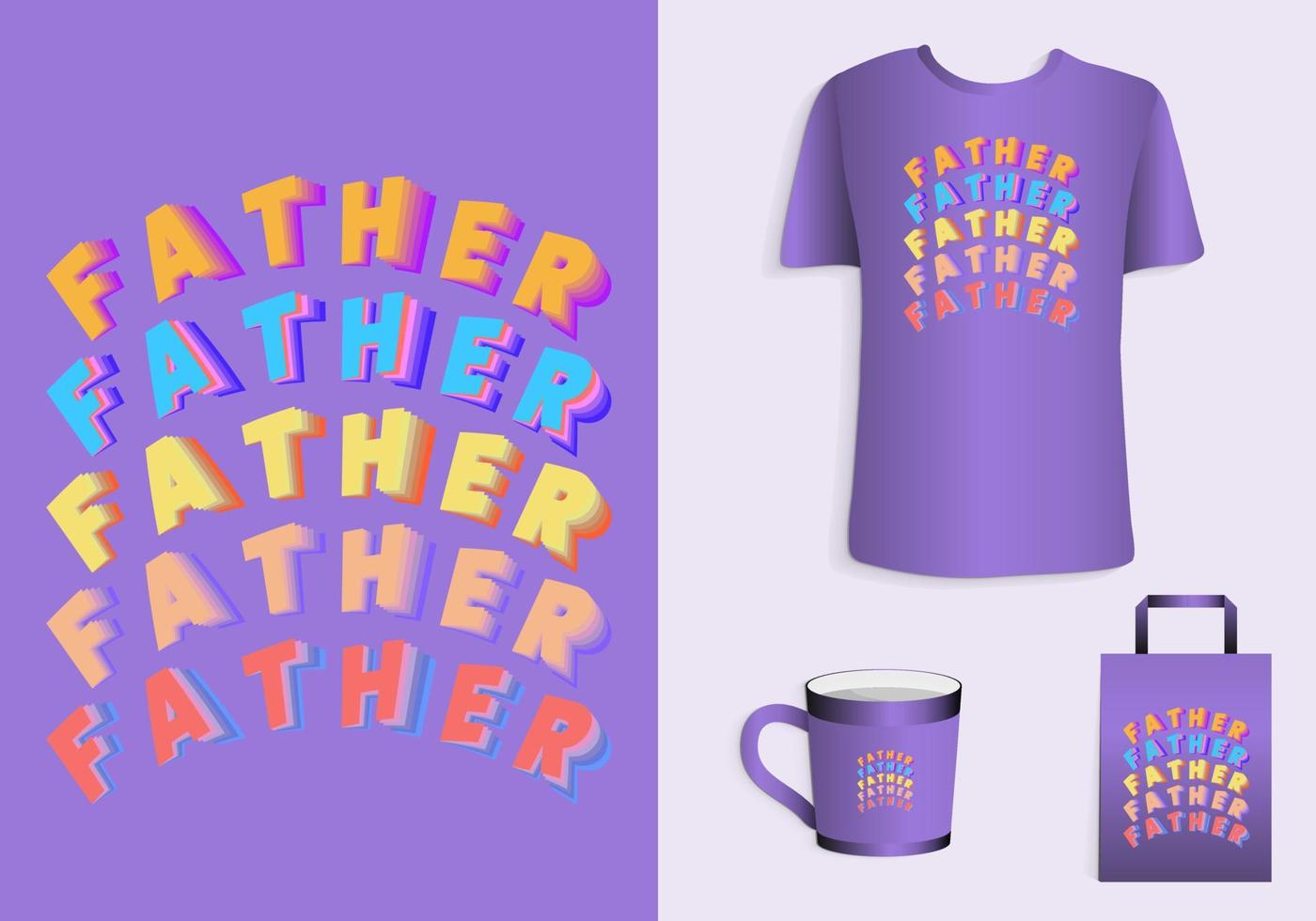 feliz do pai dia. tipografia poster, camiseta, caneca, carregar bolsa, mercadoria imprimível ilustração vetor