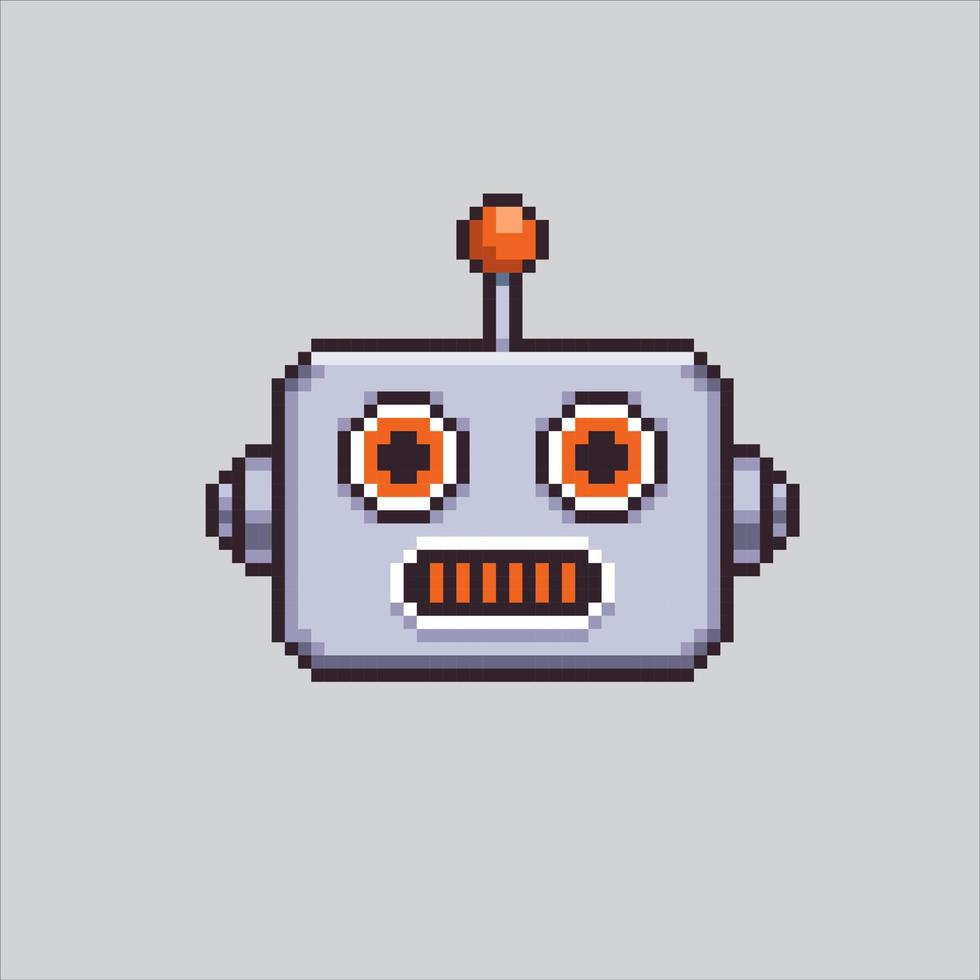 pixel arte ilustração robô cabeça. pixelizada robô. robô cabeça ícone pixelizada para a pixel arte jogos e ícone para local na rede Internet e vídeo jogo. velho escola retrô. vetor