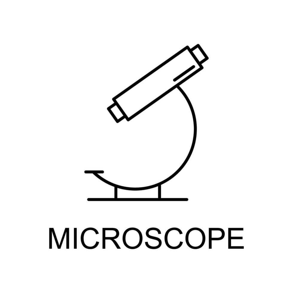 microscópio linha vetor ícone