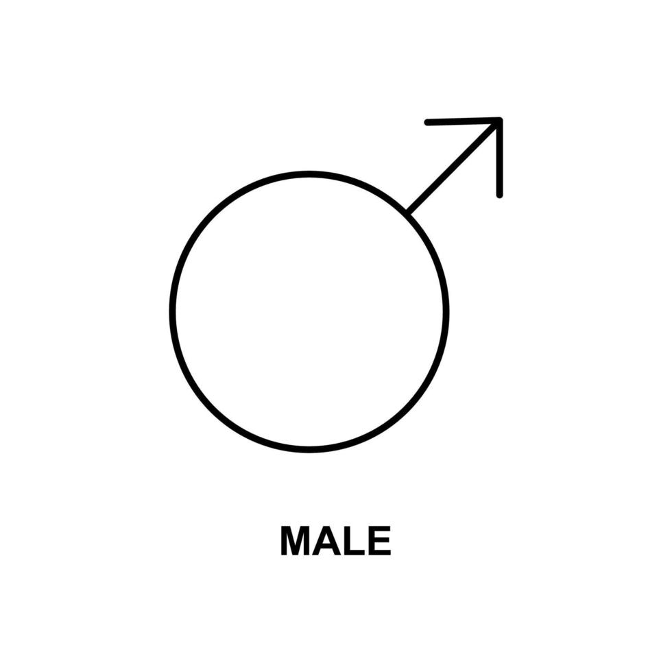ícone de vetor de sinal masculino