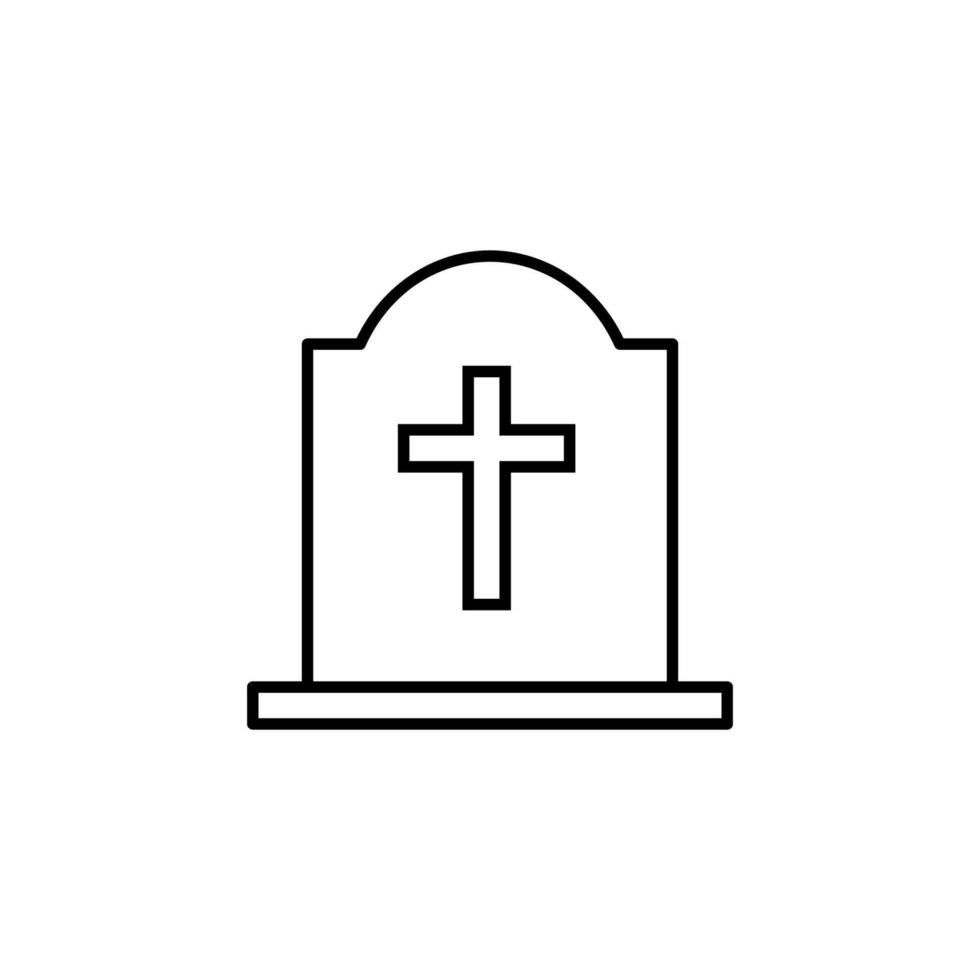 sepultura com uma Cruz esboço vetor ícone