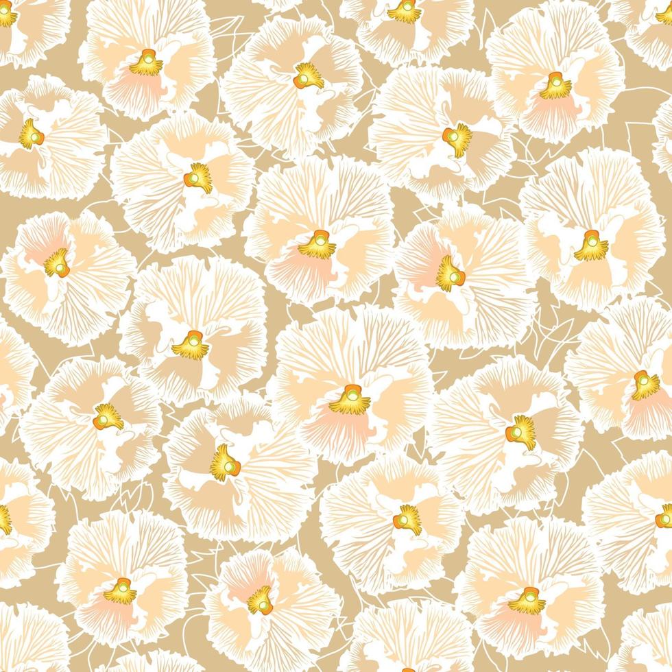 padrão floral sem emenda. fundo de amor-perfeito da flor. textura sem costura floral com flores. florescer papel de parede com azulejos vetor