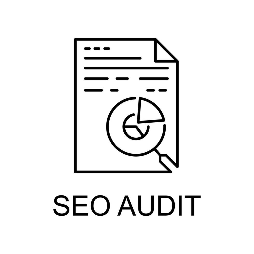 seo auditar linha vetor ícone