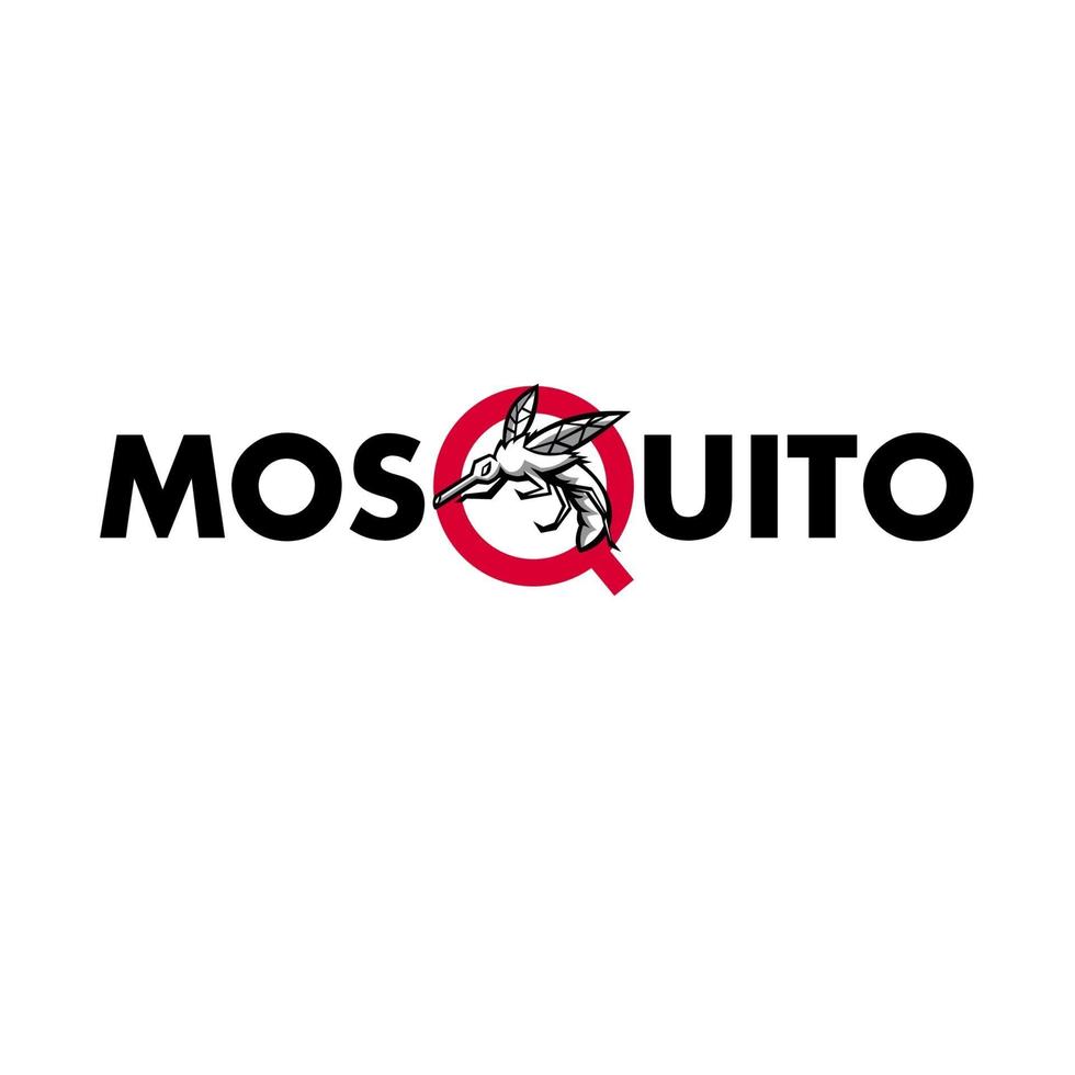 mosquito texto mascote vetor