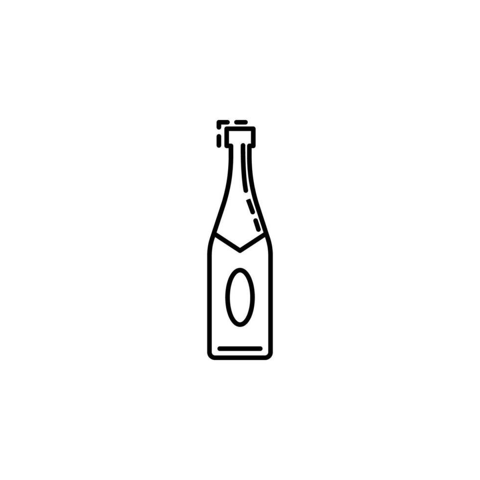 garrafa do champanhe crepúsculo vetor ícone