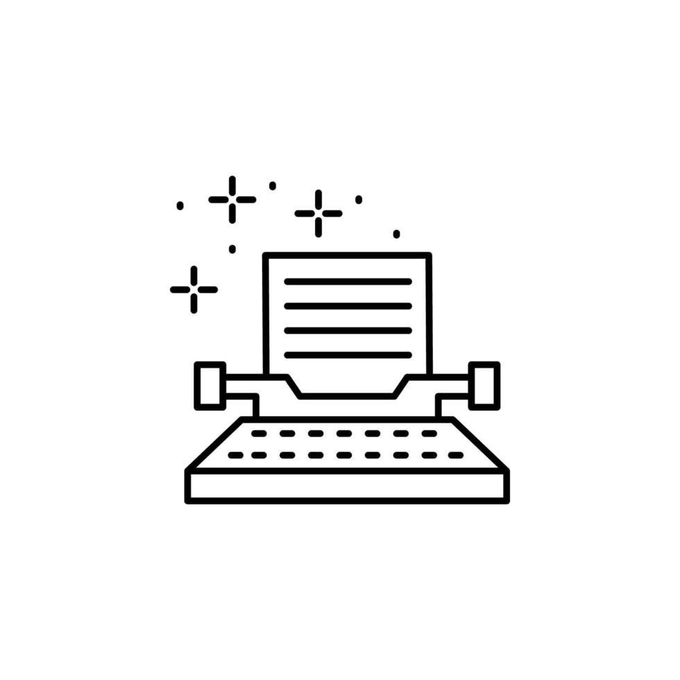máquina de escrever escrevendo vetor ícone