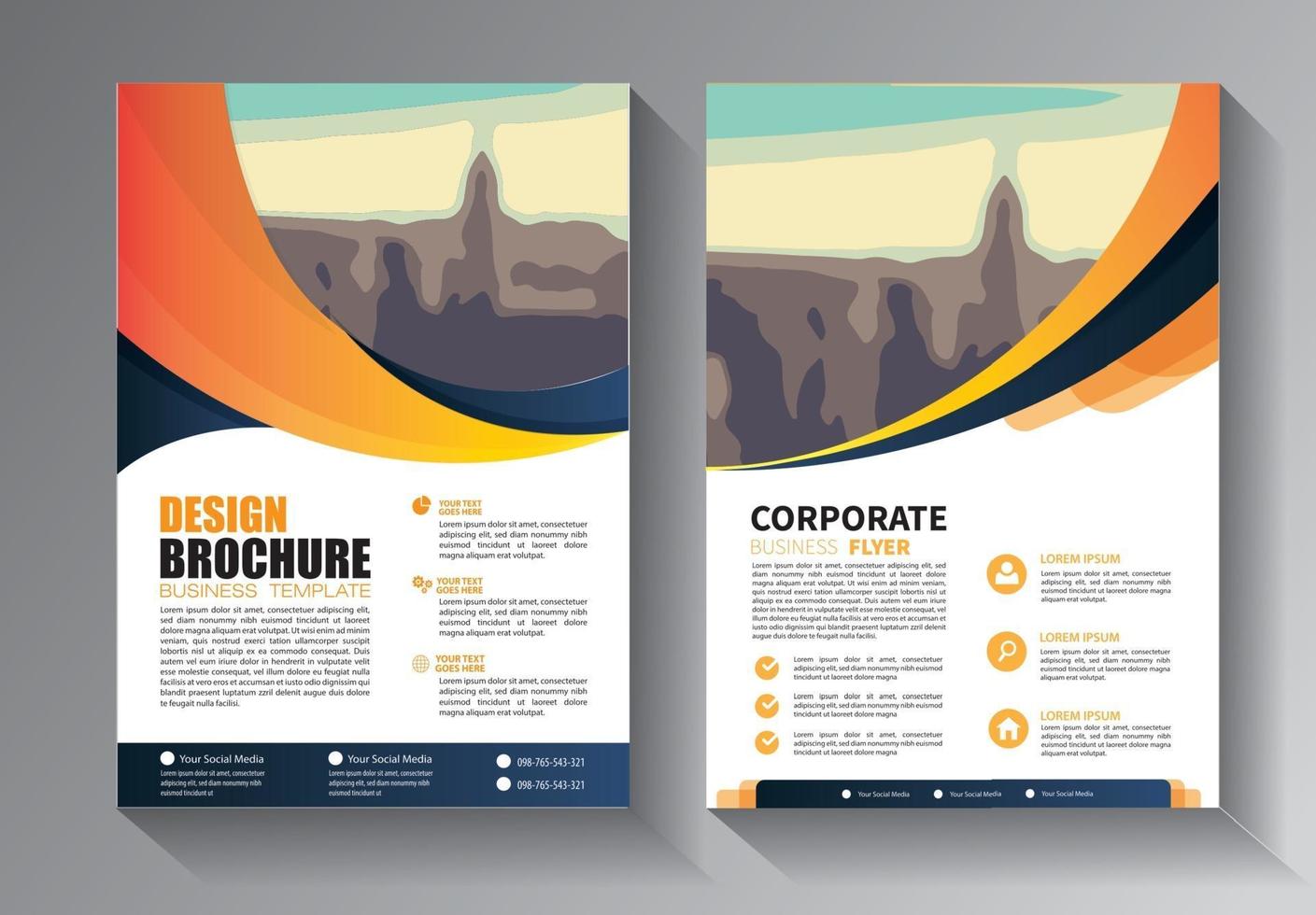 design de brochura, conjunto de layout moderno de capa vetor