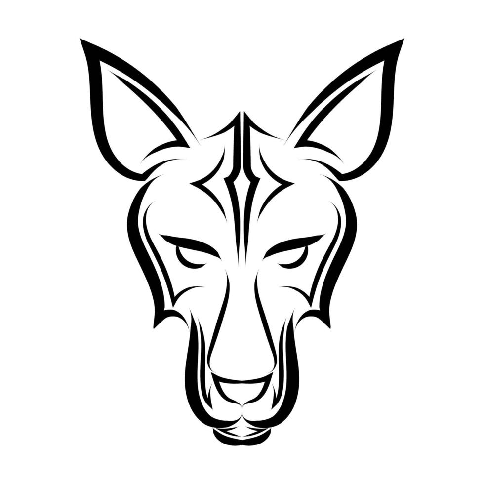 arte de linha preto e branco da cabeça de raposa. bom uso de símbolo, mascote, ícone, avatar, tatuagem, design de camiseta, logotipo ou qualquer design que você quiser. vetor