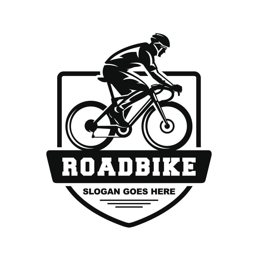 bicicleta. estrada bicicleta logotipo Projeto vetor