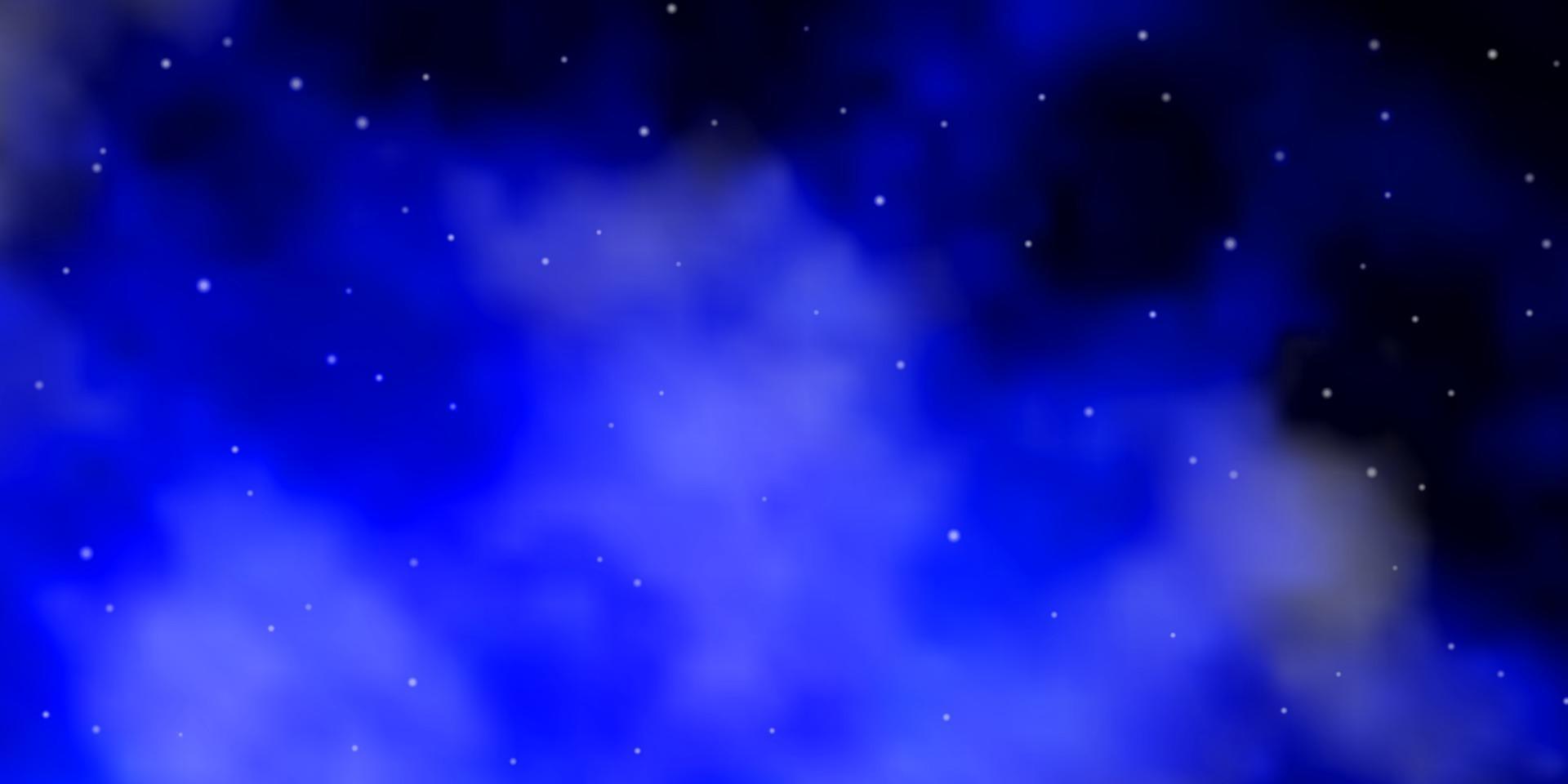 layout de vetor de azul escuro com estrelas brilhantes.