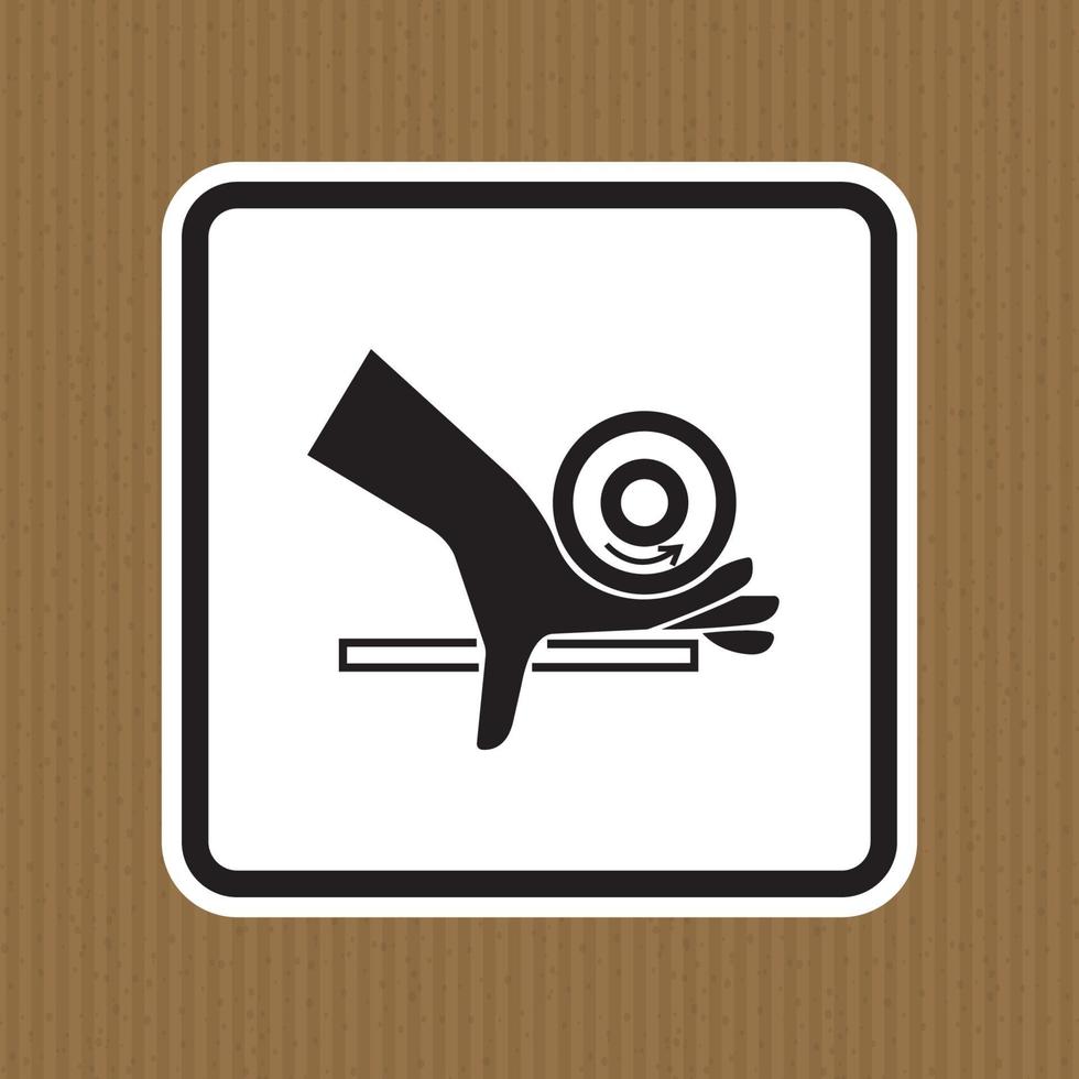 sinal de símbolo de ponto de aperto de rolo de esmagamento de mão isolado em fundo branco, ilustração vetorial vetor
