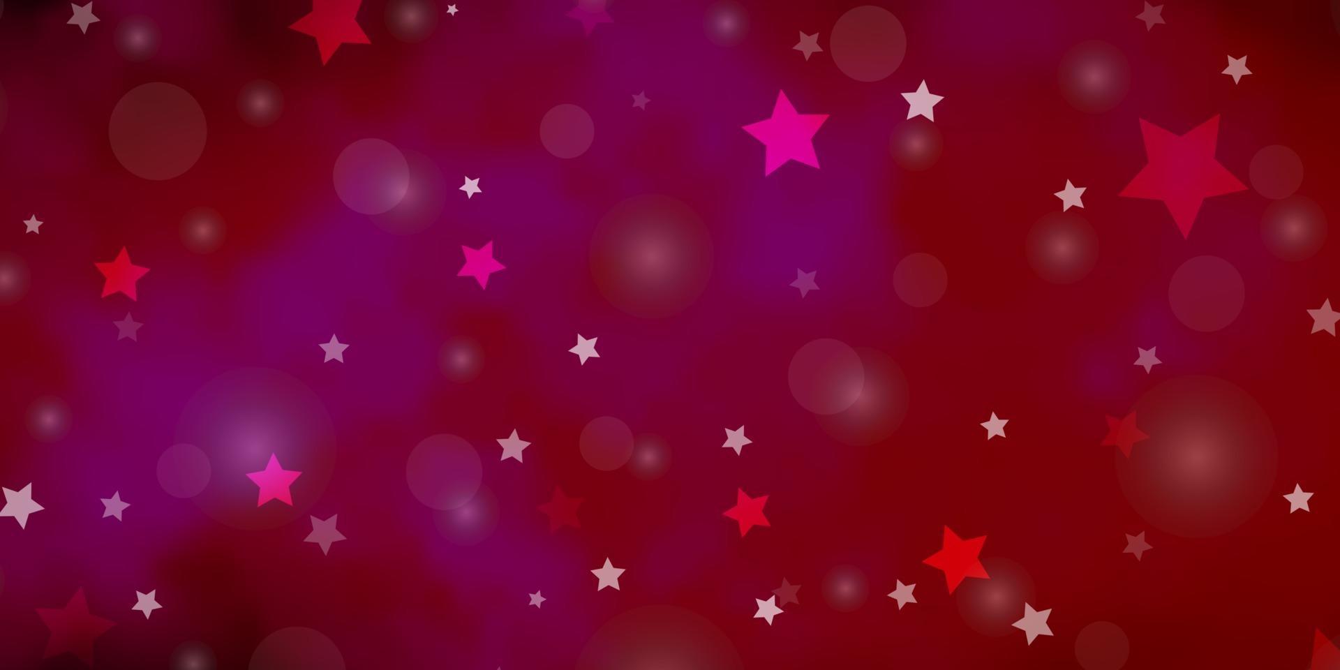 fundo vector rosa claro com círculos, estrelas.