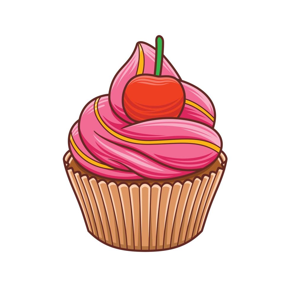 cupcake em estilo design plano vetor