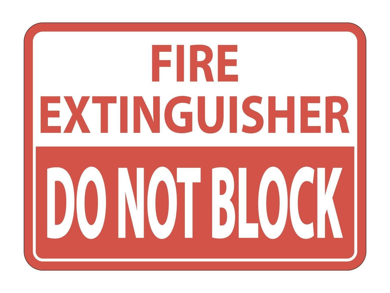 extintor de incêndio não bloqueia sinal em fundo branco vetor