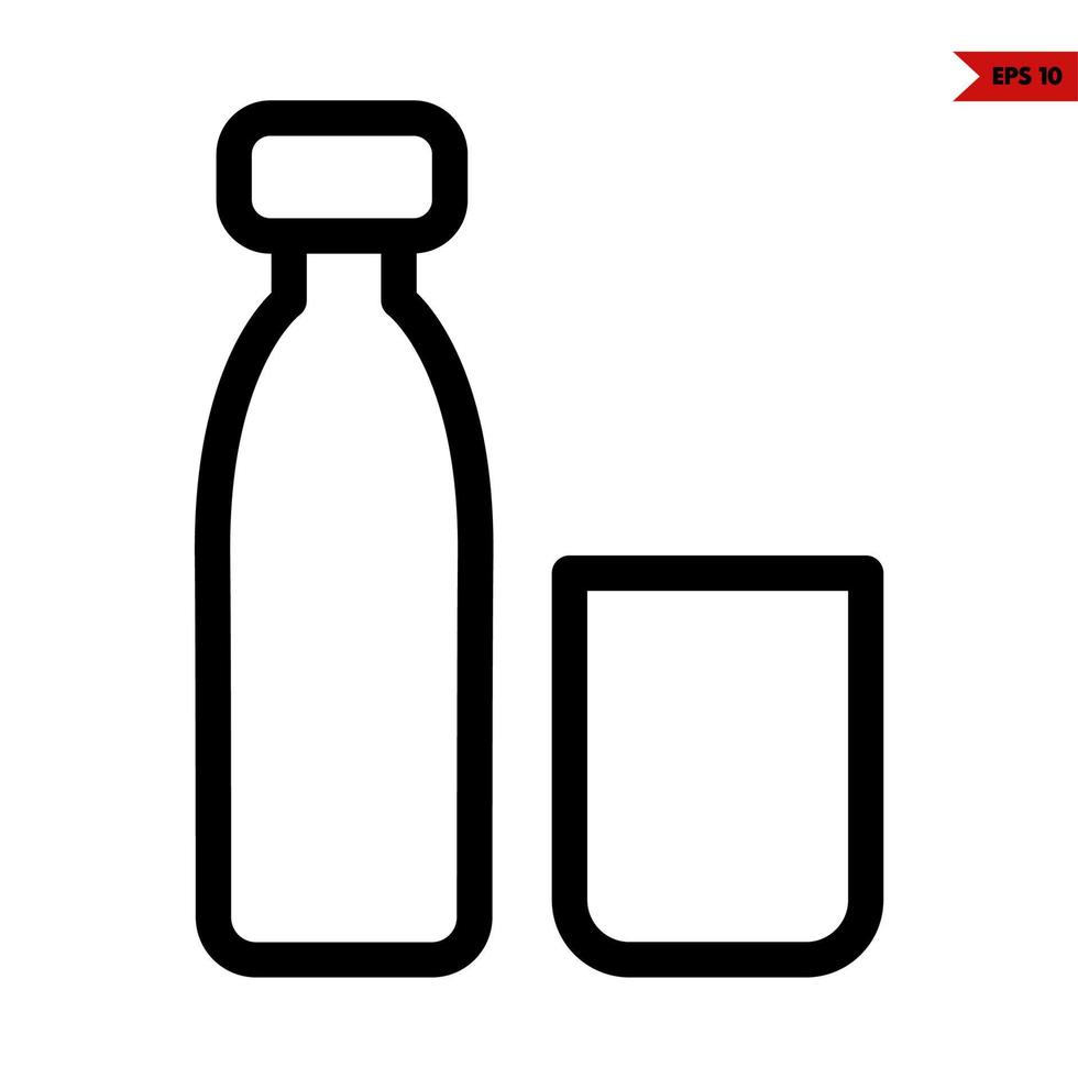 garrafa com vidro beber linha ícone vetor