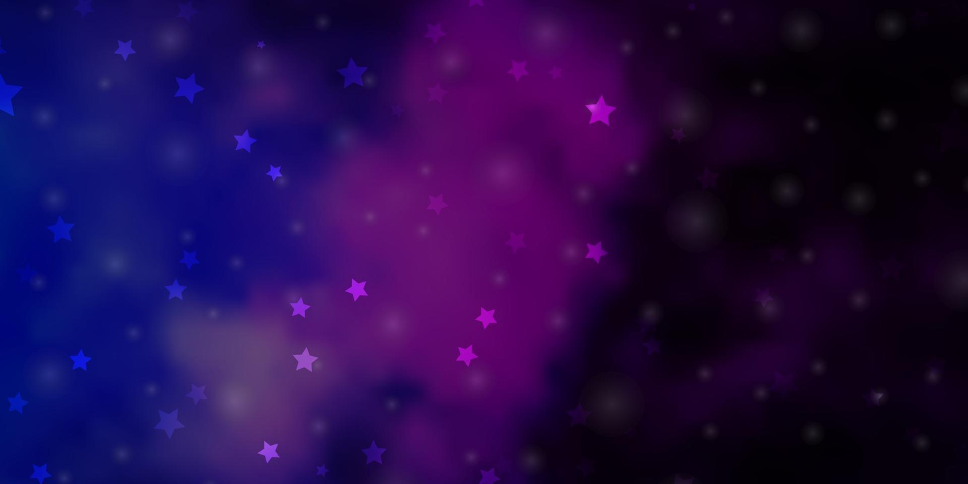 textura vector rosa escuro, azul com belas estrelas.