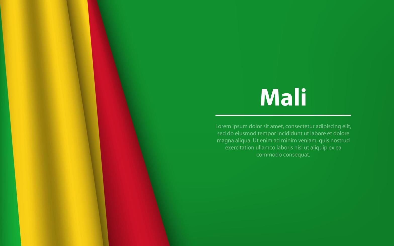 onda bandeira do mali com copyspace fundo. vetor