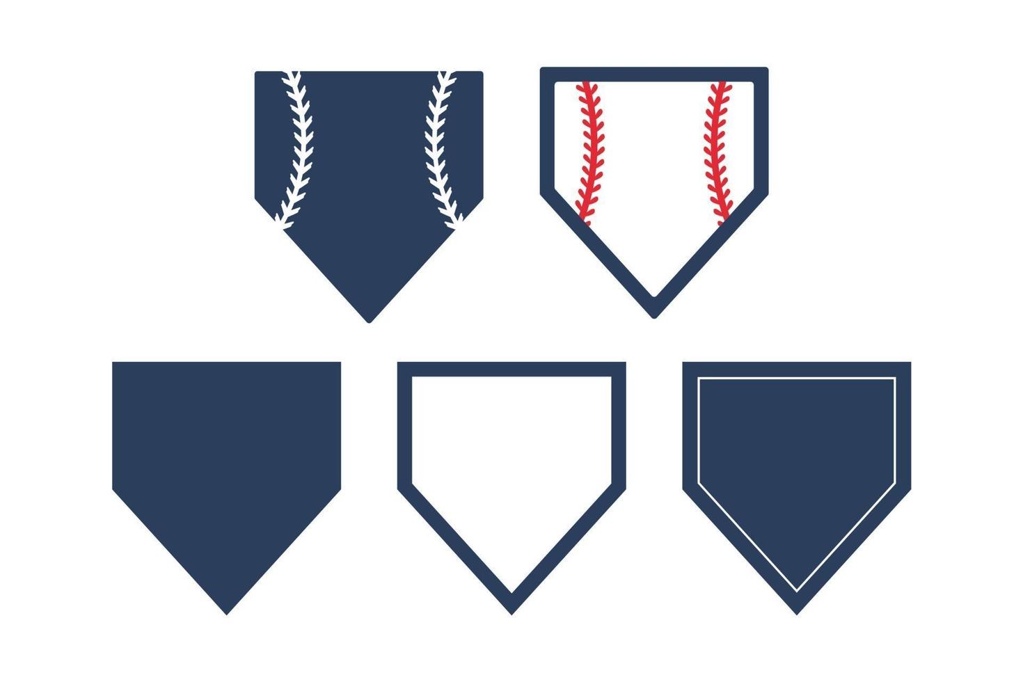 caixa de texto home plate beisebol isolada no conjunto de fundo branco vetor