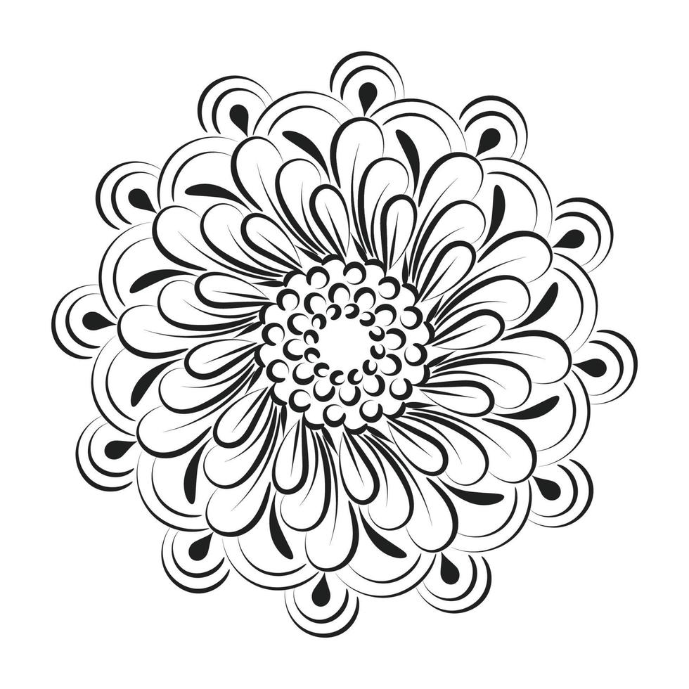 design de arte mandala em círculo. design de mandala simples arte de mandala floral bela arte de mandala vetor