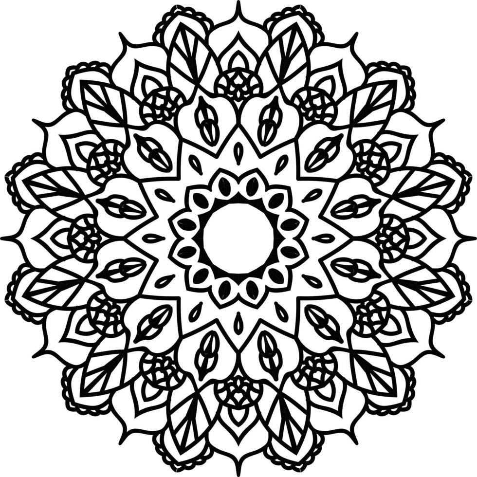luxo mandala com Preto e branco arabesco padronizar árabe flor islâmico para decoração enfeite vetor