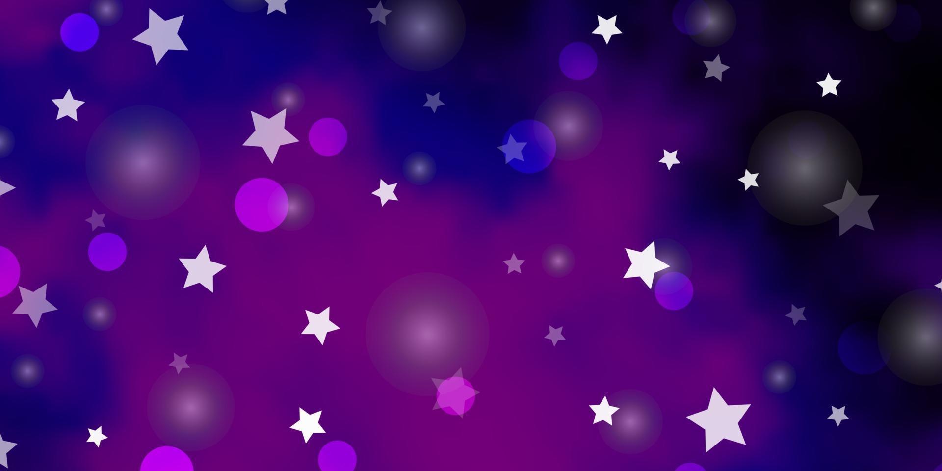 modelo de vetor roxo claro com círculos, estrelas.