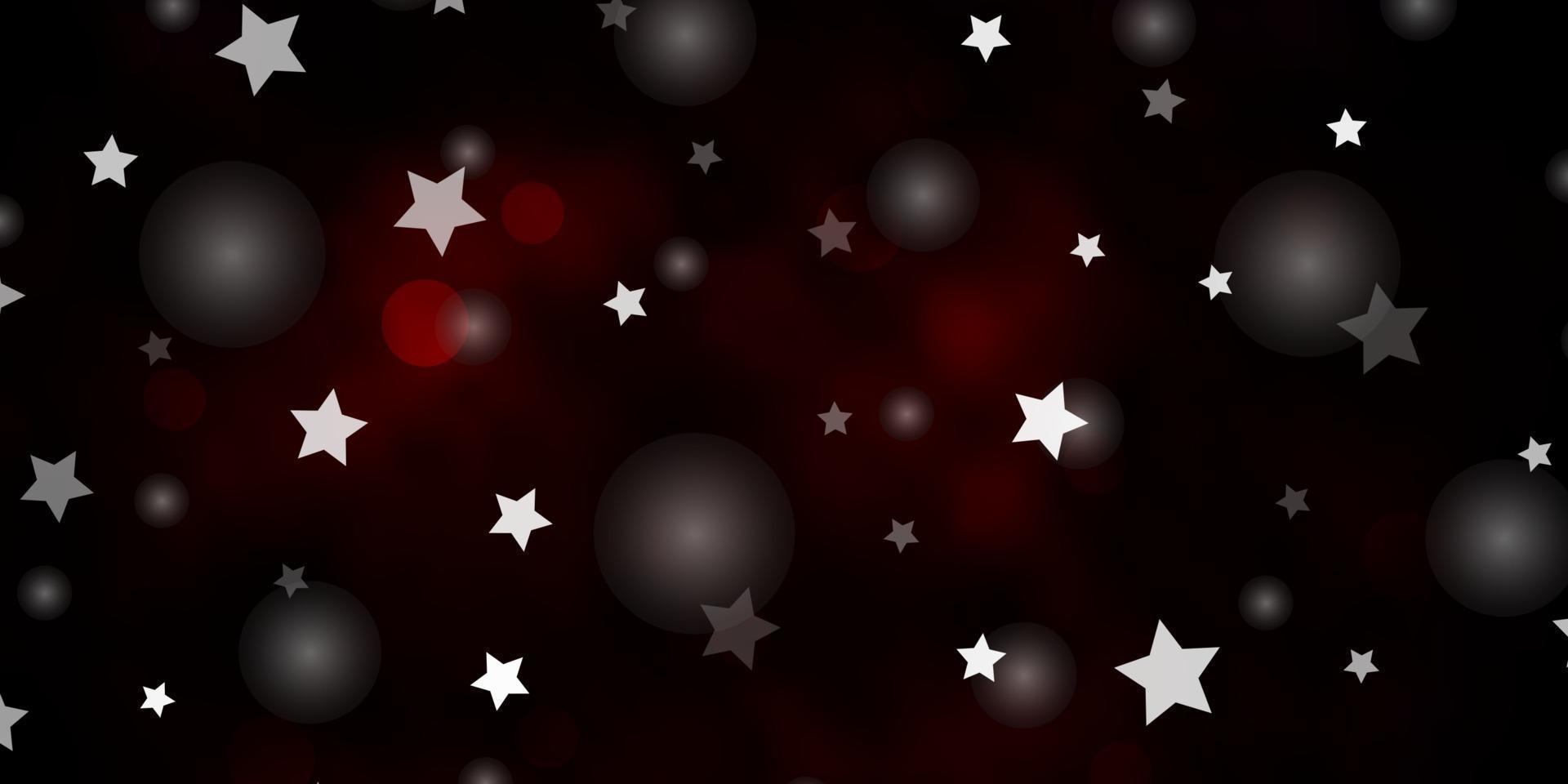 textura vector vermelho escuro com círculos, estrelas.