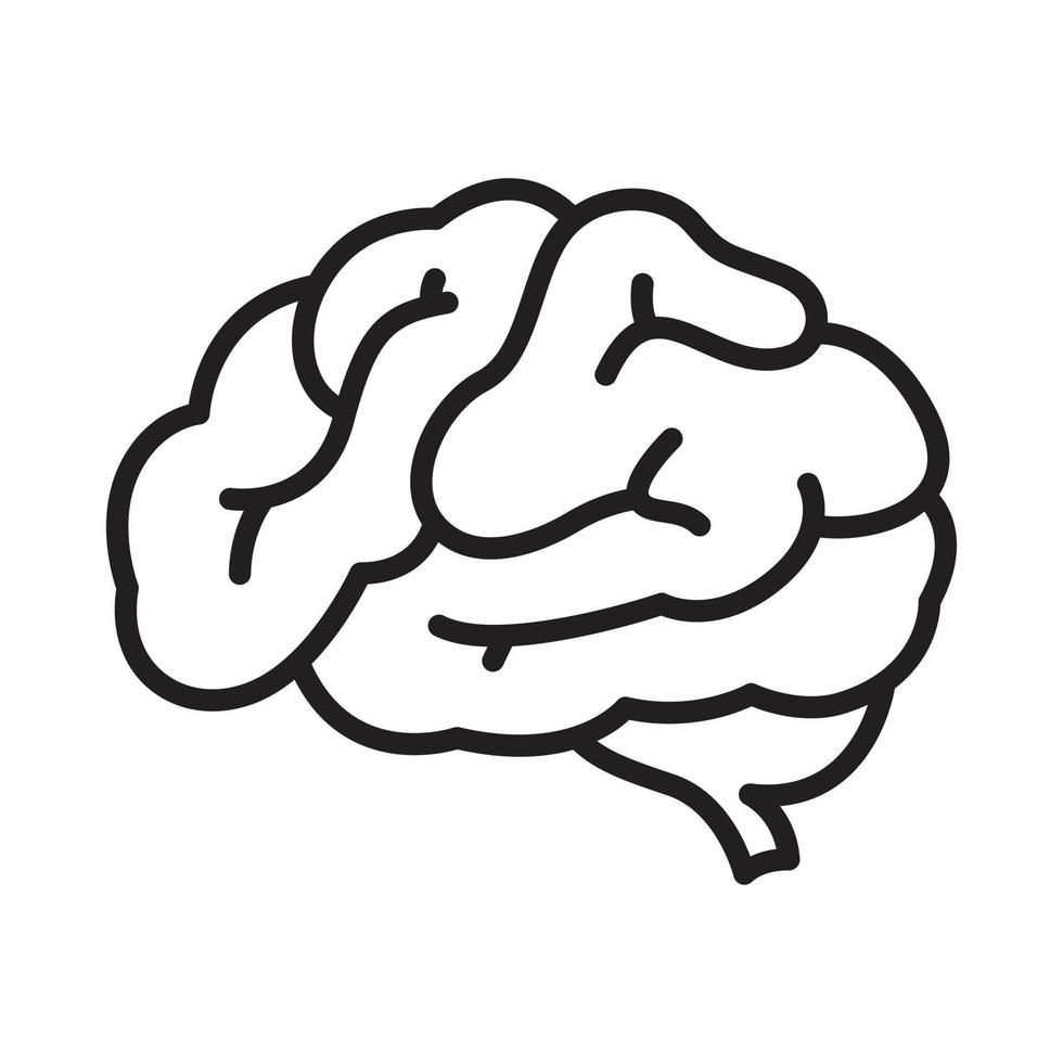 humano cérebro ícone em branco fundo. vetor