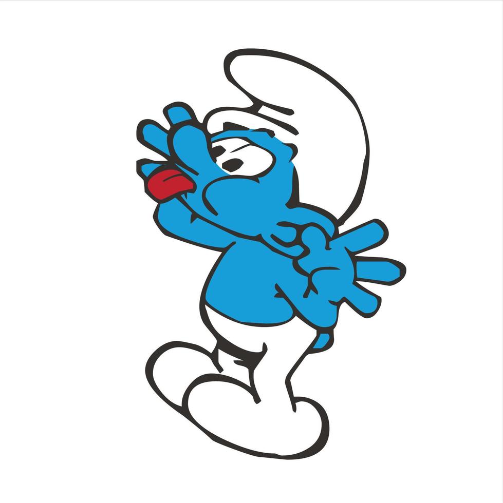 a Smurfs engraçado pose vetor