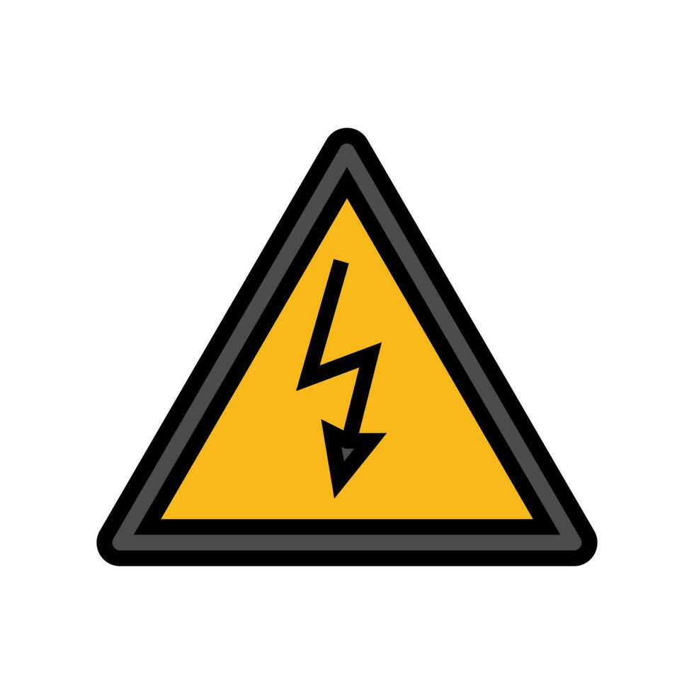 rótulo eletricidade cor ícone vetor ilustração