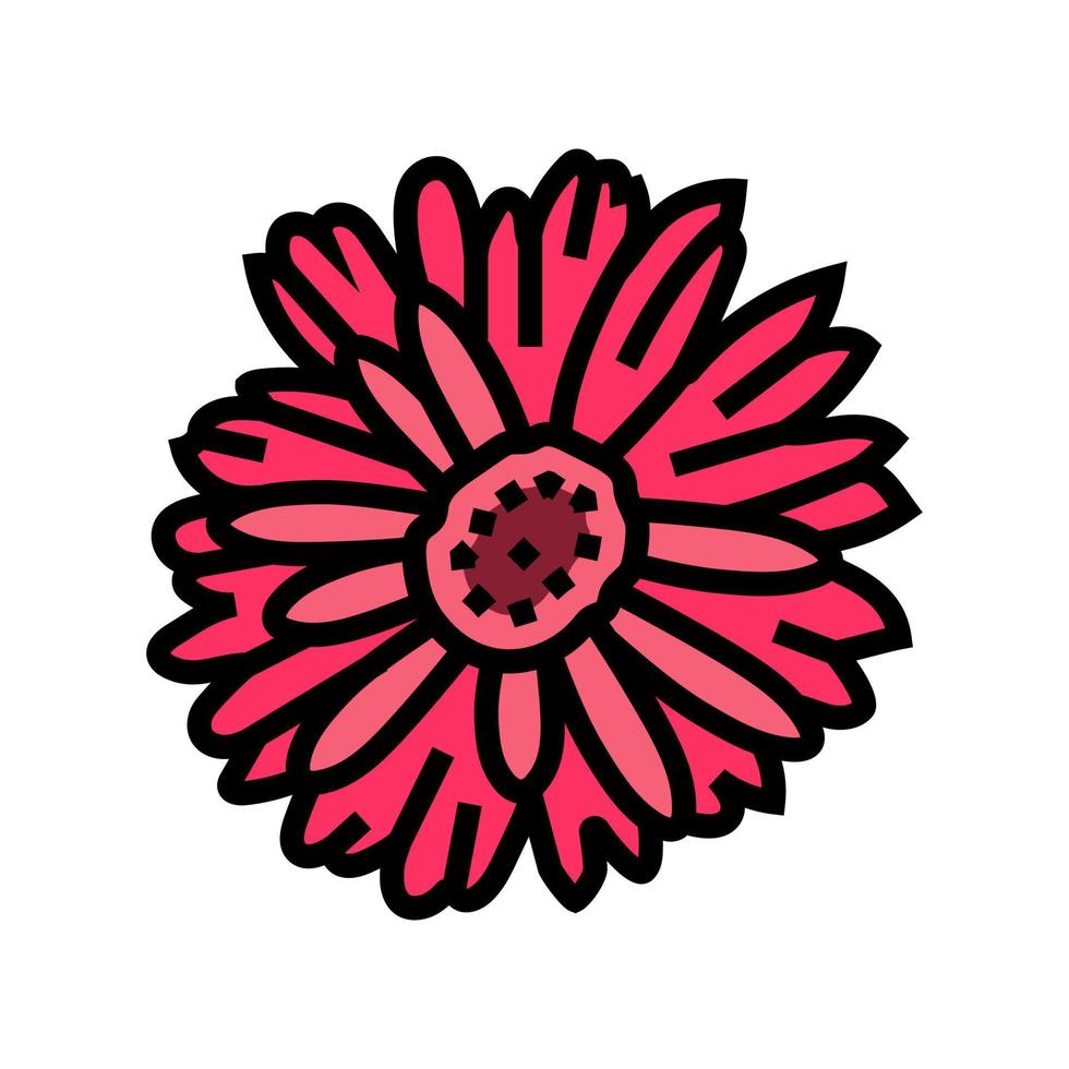 gerbera margarida Flor Primavera cor ícone vetor ilustração